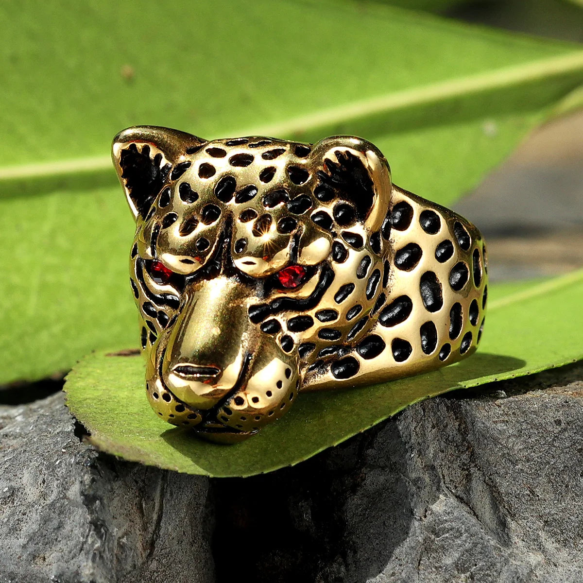 Edelstahl Männer Ringe Jaguar Leopard Tier Punk Vintage für Frauen Biker Mode Schmuck Halloween Kreativität Geschenk Großhandel