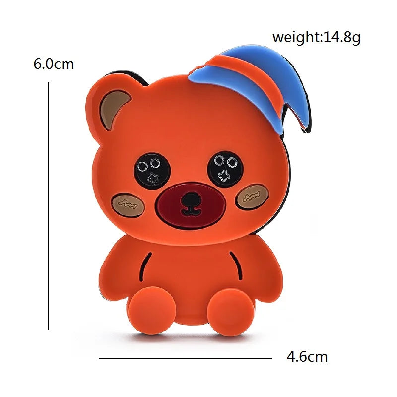 Wuli&baby Acrylic Lovely Wear Hat Bear Brooches For Women Men 2-color Cute Animal Party Brooch Pins Gifts