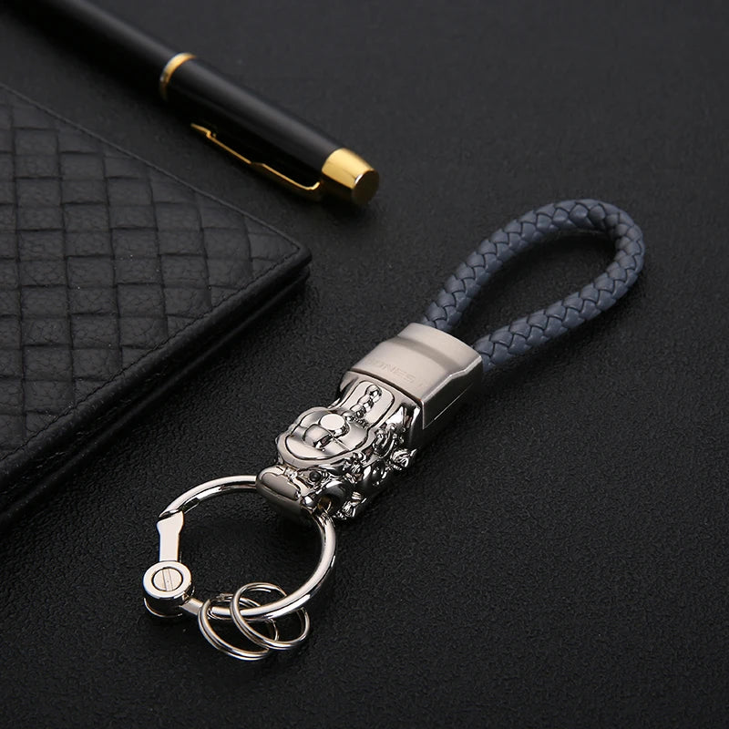 Luxury Keychains Men Women Car Key Chain for Key Ring Holder Jewelry Genuine Leather Rope Bag Pendant Custom Engraving Best Gift