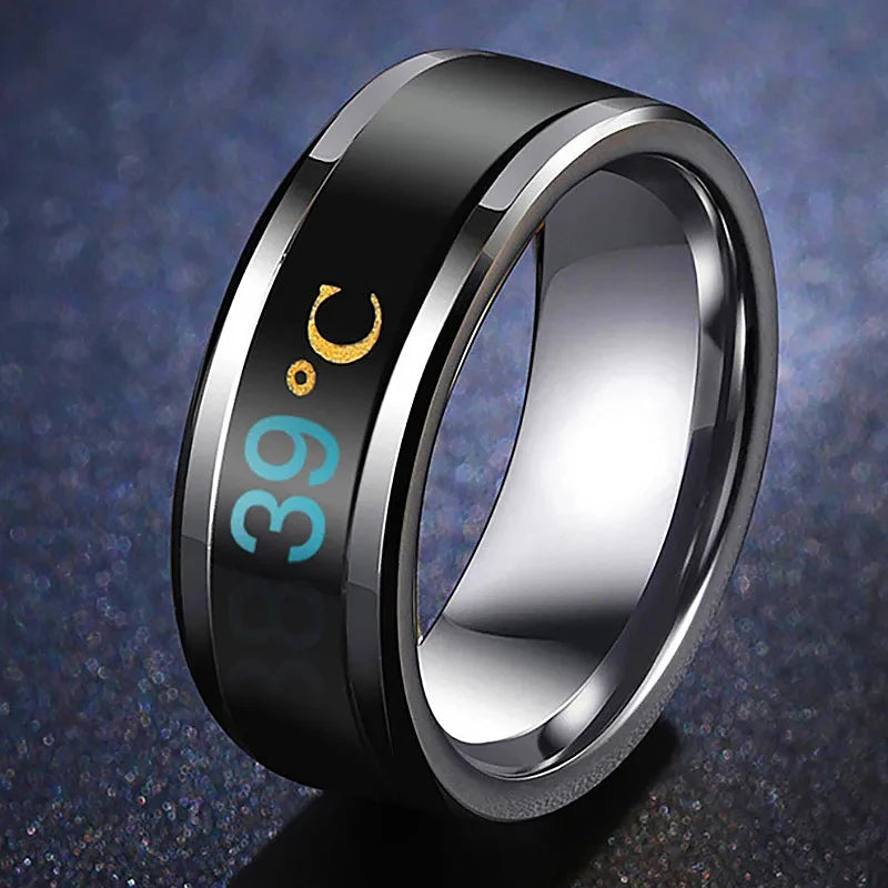 New Smart Temperature Ring Fashion Smart Stainless Steel Classic Wedding Couple Modern For Women Men Waterproof Rings jewelry