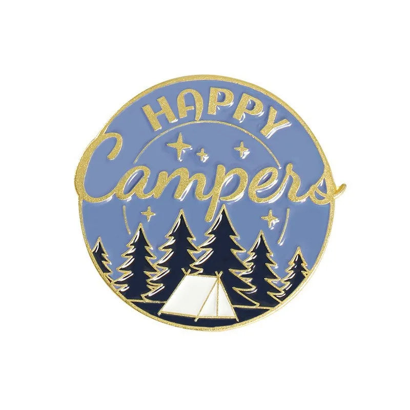 Outdoor Adventure Enamel Pin Wild Camping Hiking Mountain Starry Night Brooches Lapel Backpack Badge Jewelry Gifts For Friends