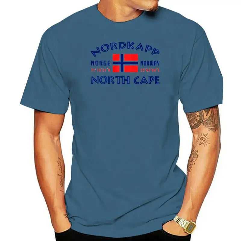 T-shirt imprimé en coton à manches courtes pour hommes NORDKAPP Norvège chemises vestes t-shirt pour femmes