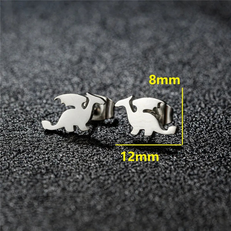 Cartoon Stainless Steel Stud Earrings Gingerbread Man Deer Spider Ghost Earings for Women Christmas Piercing Jewelry 2024