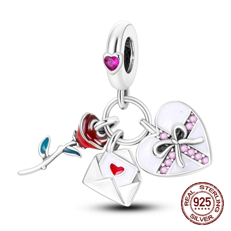 Hot Sale 100% 925 Sterling Silver Charm Flower Butterfly Bead Fit Original Pandora Charms Bangles Making For Women DIY Jewelry