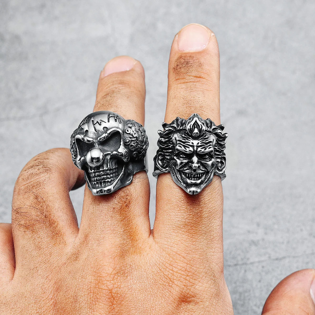 Joker Men Rings 316L Stainless Steel Clown Punk Rock HipHop Party for Biker Rider Male Boyfriend Jewelry Best Gift Dropshipping