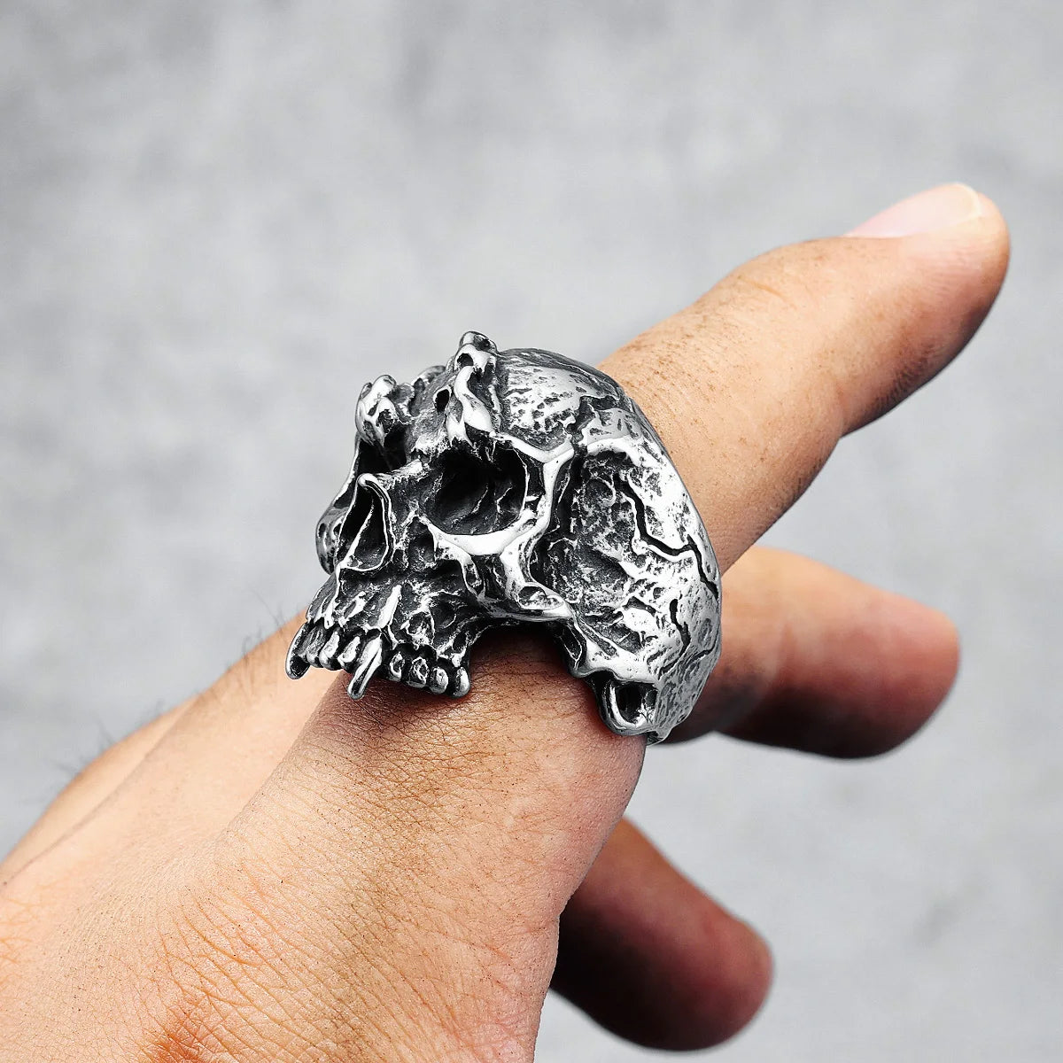 Flame Skull Men Rings 316L Stainless Steel Skeleton Blaze Rock Punk Gothic HipHop for Biker Male Boyfriend Jewelry Creative Gift