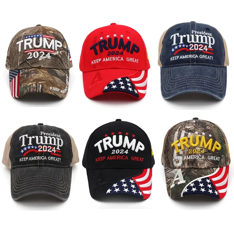 New Donald Trump 2024 MAGA Hat Cap Baseball Camo USA KAG Make Keep America Great Again Snapback President Hat Embroidered Cap