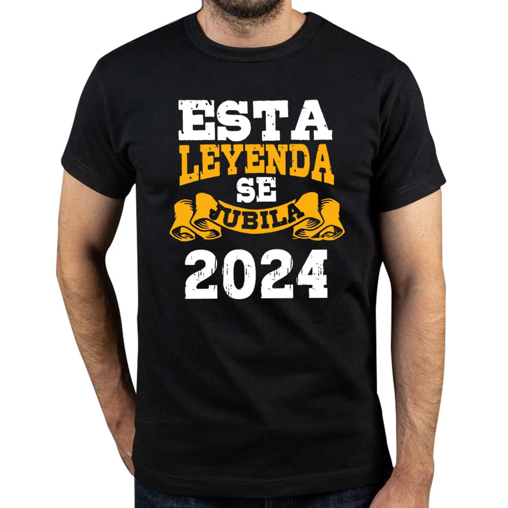 Camiseta de hombre jubilado, texto retro en español, regalo para papá jubilado, manga corta, 100 % algodón, unisex, cuello redondo, camisetas suaves