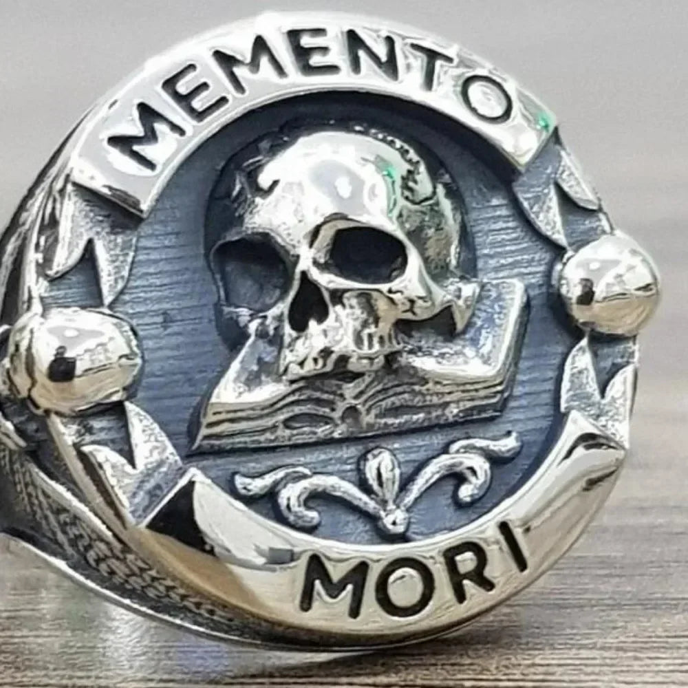 Silber Farbe Weiblichen Ring Memento Mori Schädel Kopf Ring Männer Ring Schmuck Zubehör Anillo Acero Inoxidable Mujer Кольцо Женское