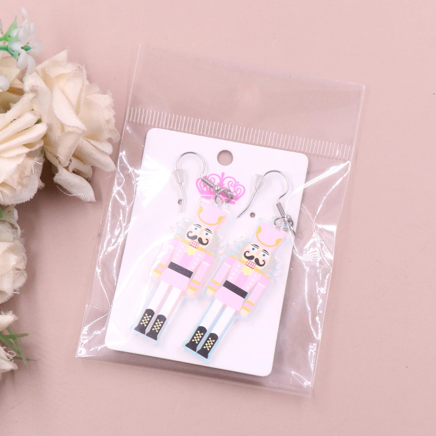 1pair New product CN Drop nutcracker Iridescent TRENDY christmas Acrylic earrings Jewelry for women