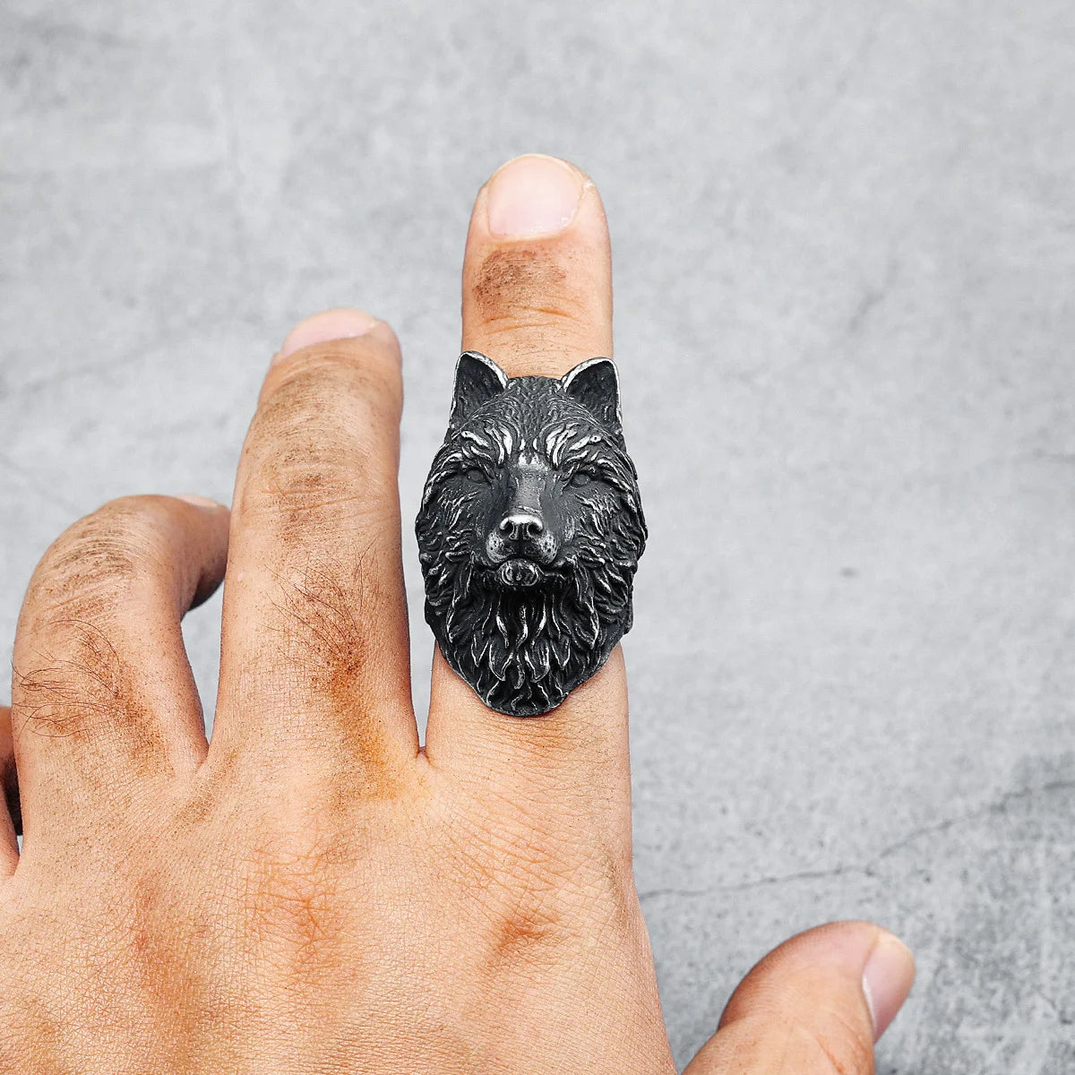 Wolf Rings 316L Stainless Steel Men Ring Forest Lead Wolf Rock Rap Hiphop for Biker Male Boyfriend Jewelry Best Gift Wholesale