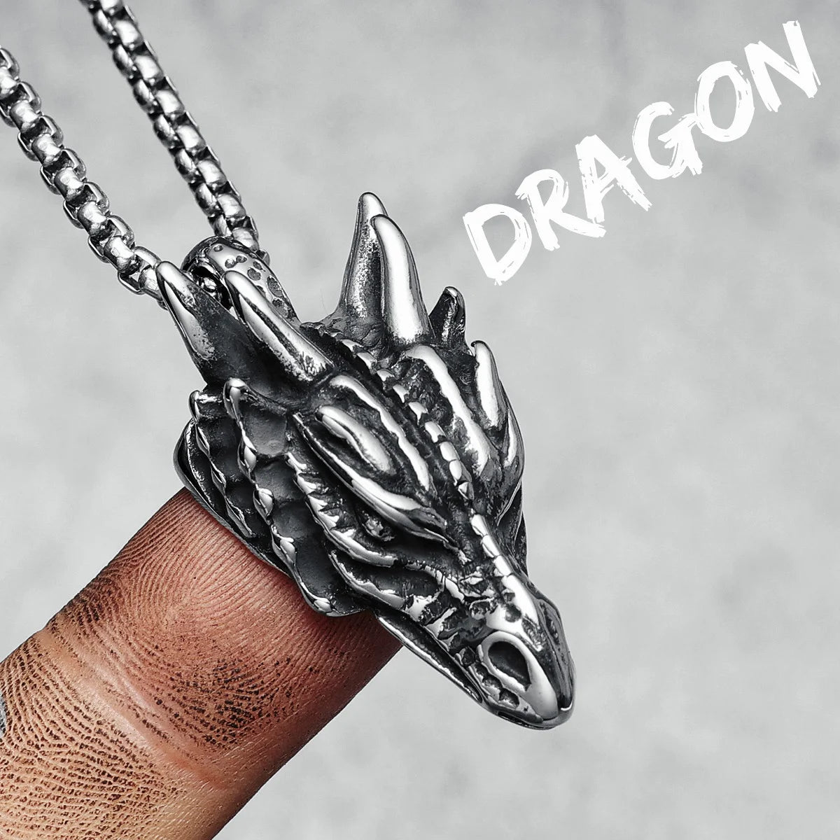 Dragon Head Necklaces 316L Stainless Steel Retro Dinosaurs Men Pendant Chain Rock Punk for Friend Male Jewelry Gift Dropshipping