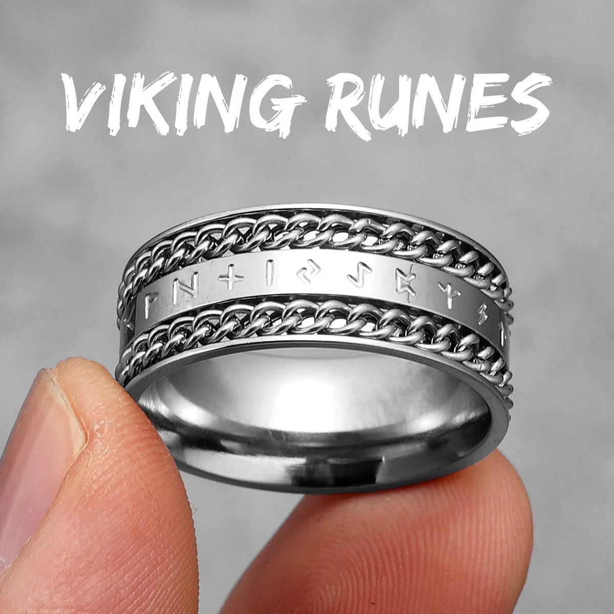 Anillos de acero inoxidable vintage con diseño de runas vikingas nórdicas y nudos celtas para hombre y mujer, joyería punk para motociclistas, regalo creativo al por mayor