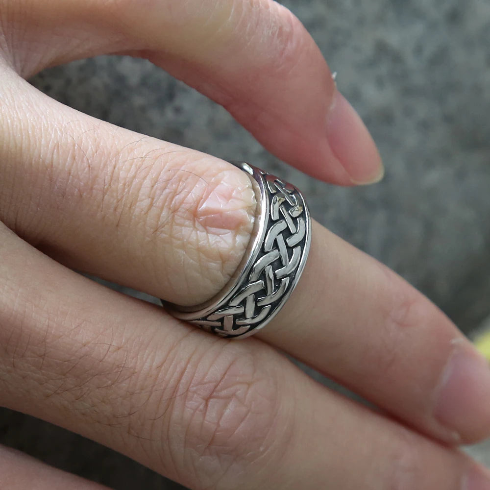 Vintage Viking Stainless Steel Celtics Knot Ring Nordic Men's Ring Odin Rune Ring For Men Women Fashion Jewelry Gifts