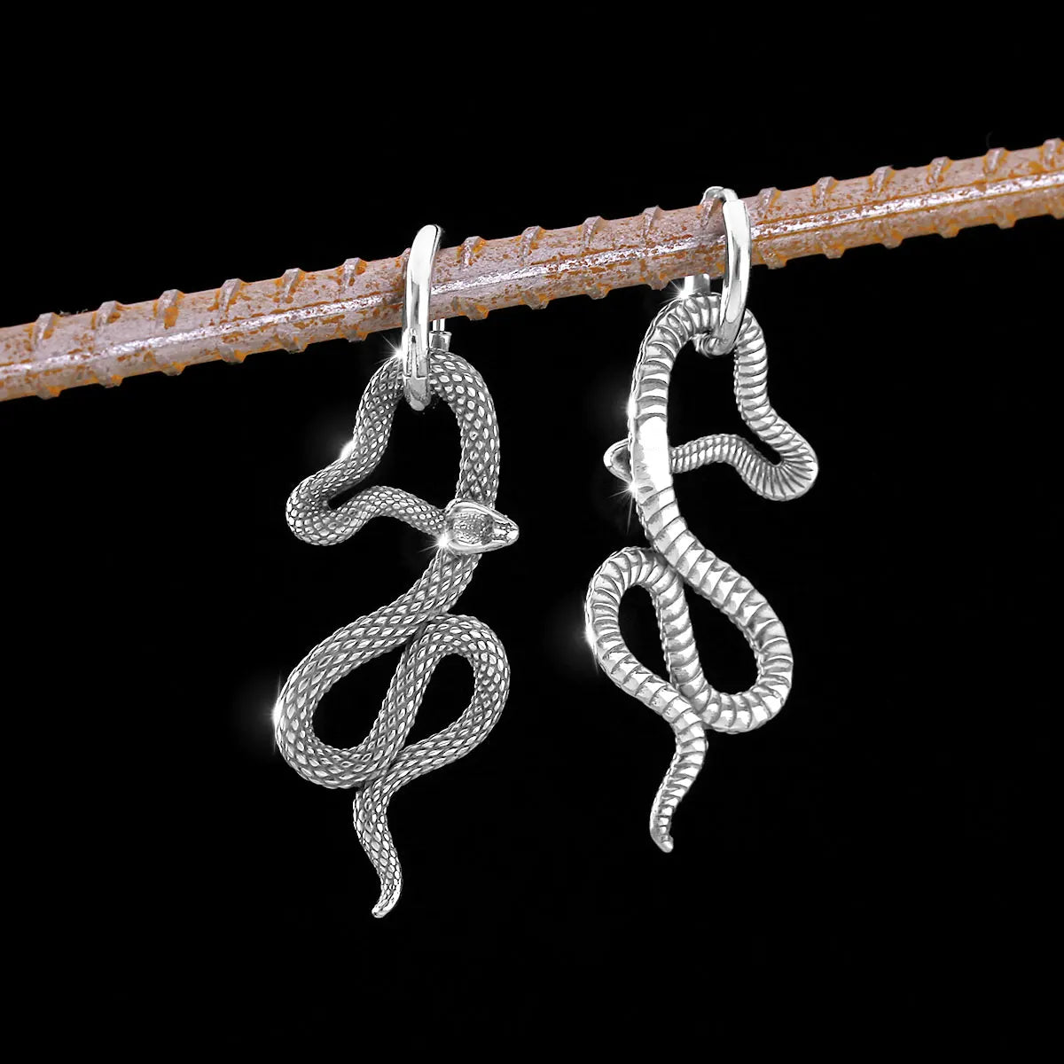 Boucles d'oreilles rétro nouvelles créatives de rue serpent dominateur Viking boucles d'oreilles amulette de locomotive nordique pour hommes jeunesse cadeau