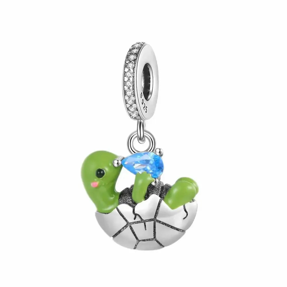 New 925 Sterling Silver Shell Sea Star Turtle Ocean Series Pendant Fit Original Pandora Bracelet Snake Chain Beaded Women Gift