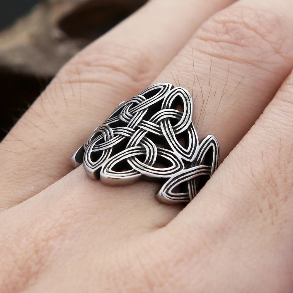 New Vintage Fashion Viking Celtic Knots Totem Rings For Men Women 316L Stainless Steel Nordic Amulet Jewelry Gifts Dropshipping