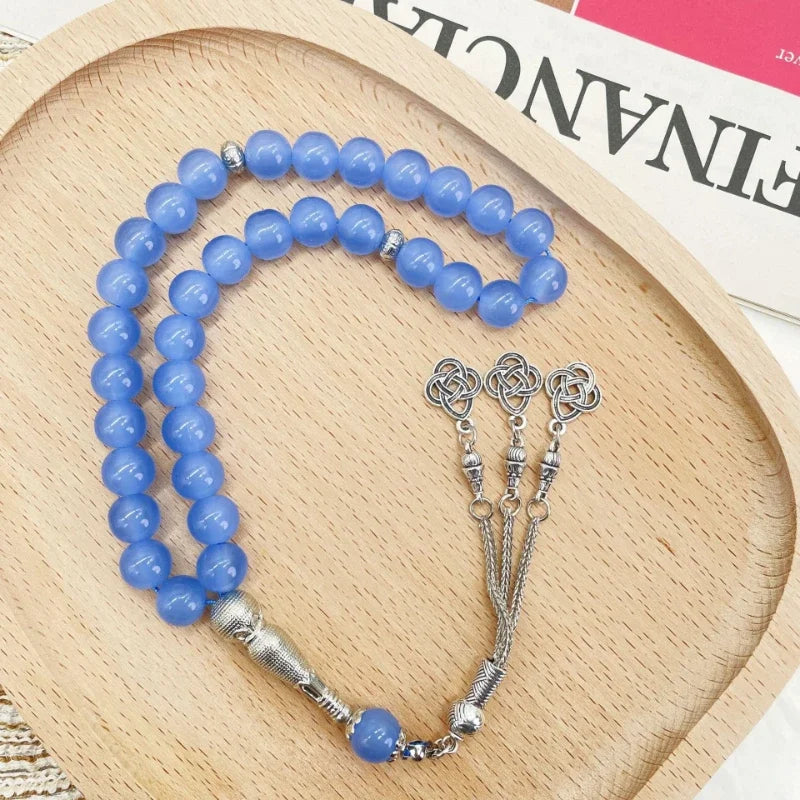 Classic Deep Blue Undersea Rosary String for Men and Women Classical Spike Arab Muslim Hand Decompression Relaxation Jewelry