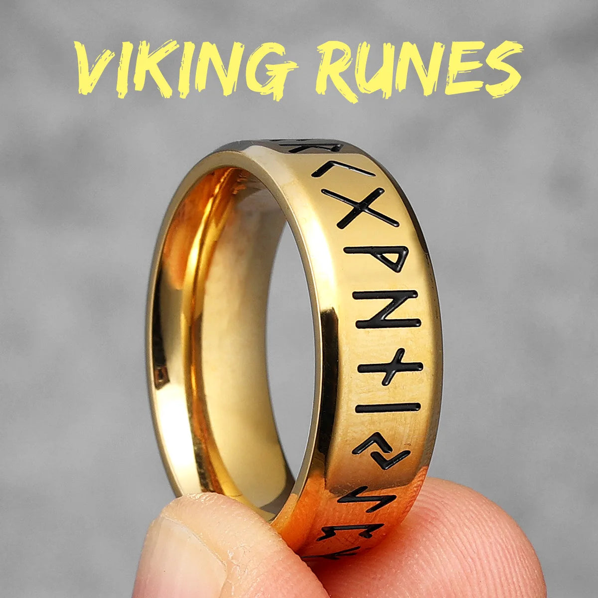 Anillos de acero inoxidable vintage con diseño de runas vikingas nórdicas y nudos celtas para hombre y mujer, joyería punk para motociclistas, regalo creativo al por mayor