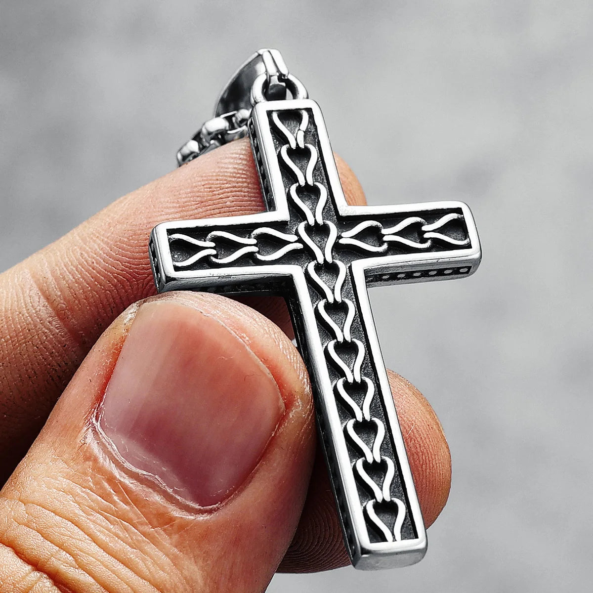 Pendentif croix simple pour homme en acier inoxydable 316L, chaîne à maillons, religion, hip-hop, rap, pour ami, bijoux, meilleur cadeau, livraison directe