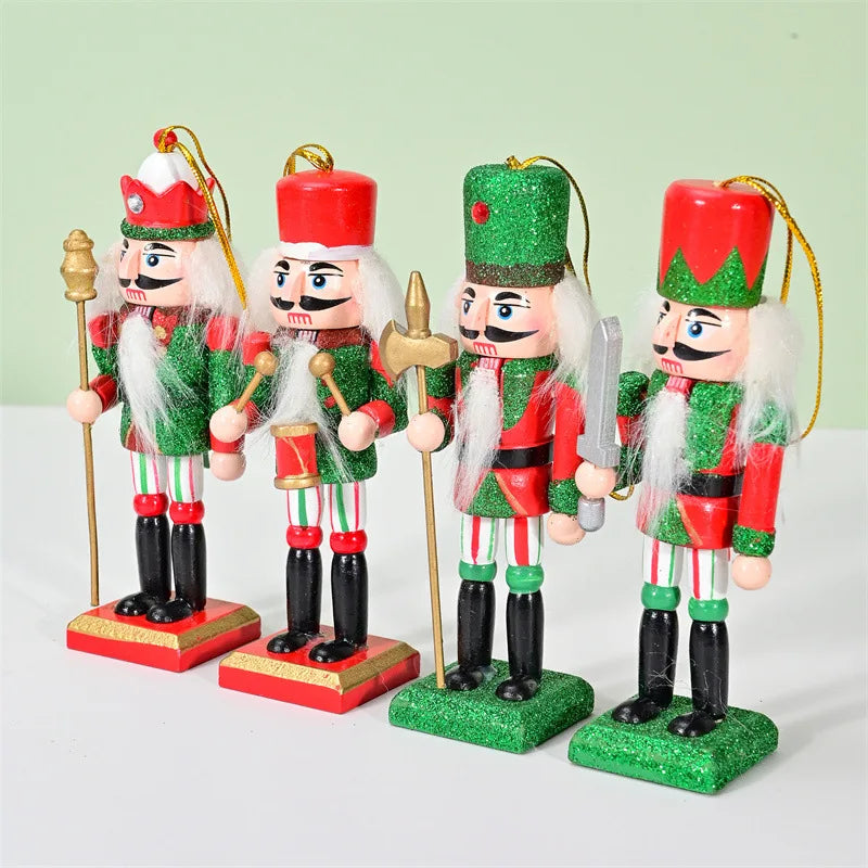 1pc 6/10/12/12.5cm Nutcracker Puppet Christmas Decor Flash Nutcracker Soldier Home Ornament