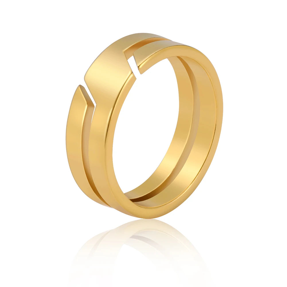 Bague de couple simple en acier inoxydable à la mode Dreamtimes pour hommes et femmes, bagues décontractées, bijoux, cadeau d'anniversaire de fiançailles 2023