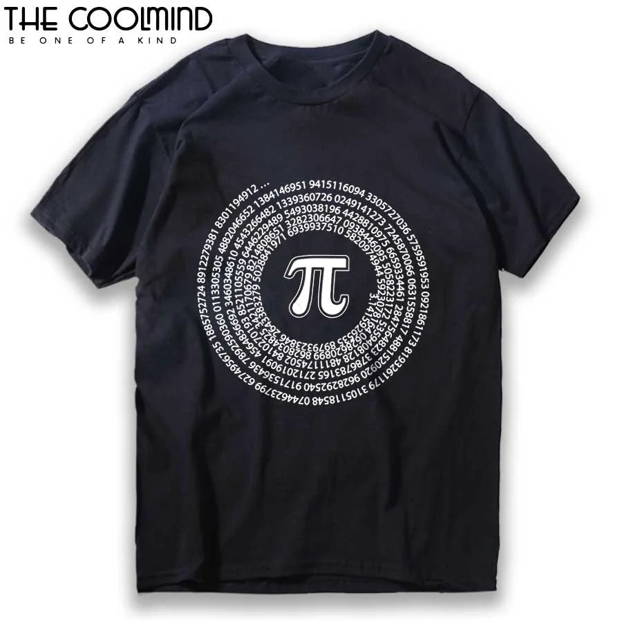 COOLMIND QI0222A 100% Cotton Short Sleeve Math Printed Men T Shirt Casual o-neck Summer Street Style Cool Funny Loose T-shirt