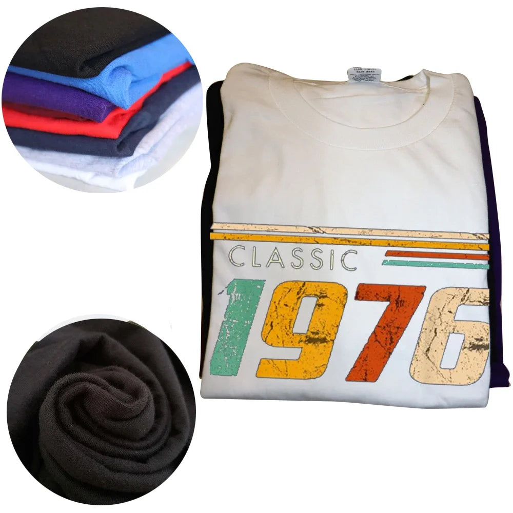 Lustiges 48. Classic 1976 Original-T-Shirt Sommer Grafik Baumwolle Streetwear Kurzarm Geburtstagsgeschenke T-Shirt Herrenbekleidung