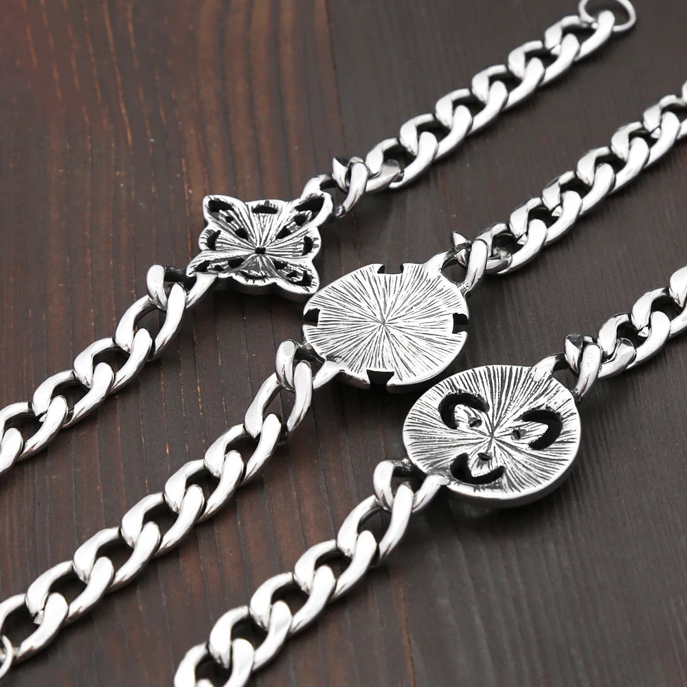 New Vintage Stainless Steel Witch Knot Chain Bracelets For Men Women Fashion Vikings Celtic Knot Bracelet Charm Amulet Jewelry