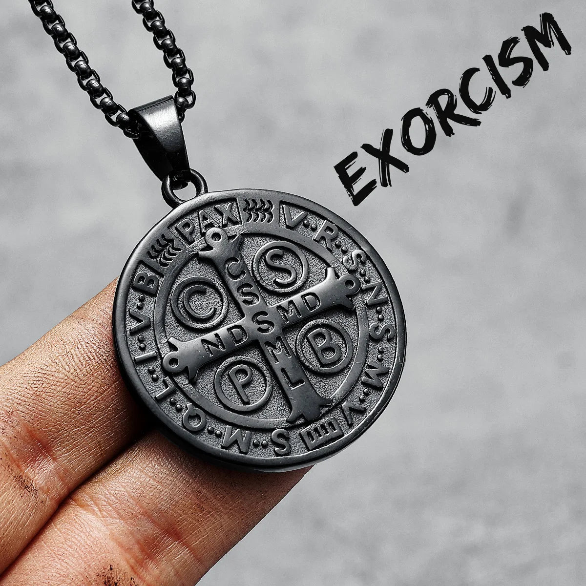 Exorcism Men Necklace CSPB Amulet 316L Stainless Steel Pendant Chain Religion Rock Punk Hip Hop for Male Jewelry Gift Wholesale