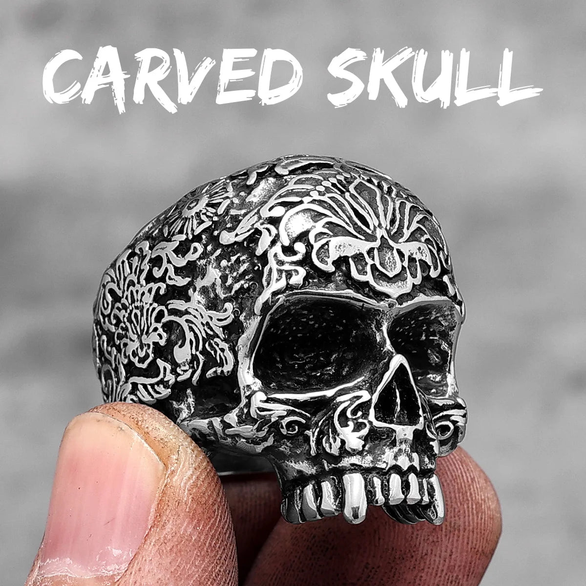 Vintage Punk Gothic All Skull Head Series Stainless Steel Womens Mens Rings Unique for Biker Jewelry Creativity Gift Wholesale