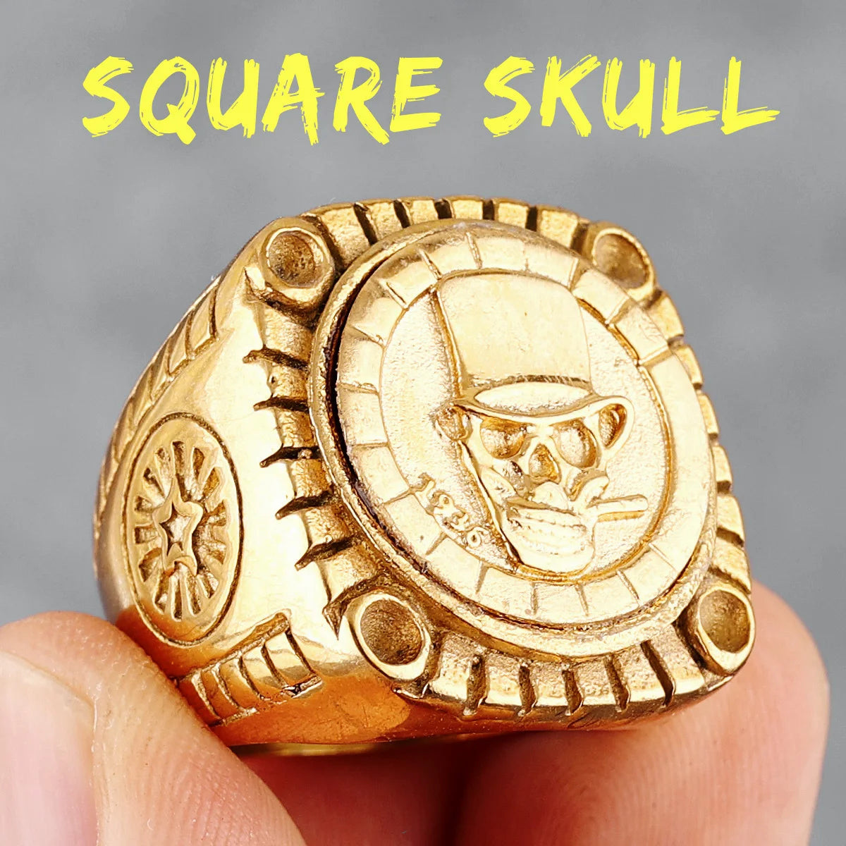 Skulls Badge Rings 316L Stainless Steel Men Ring Variety Retro Skeletons Punk Rock Punk for Rider Male Smoker Jewelry Best Gift