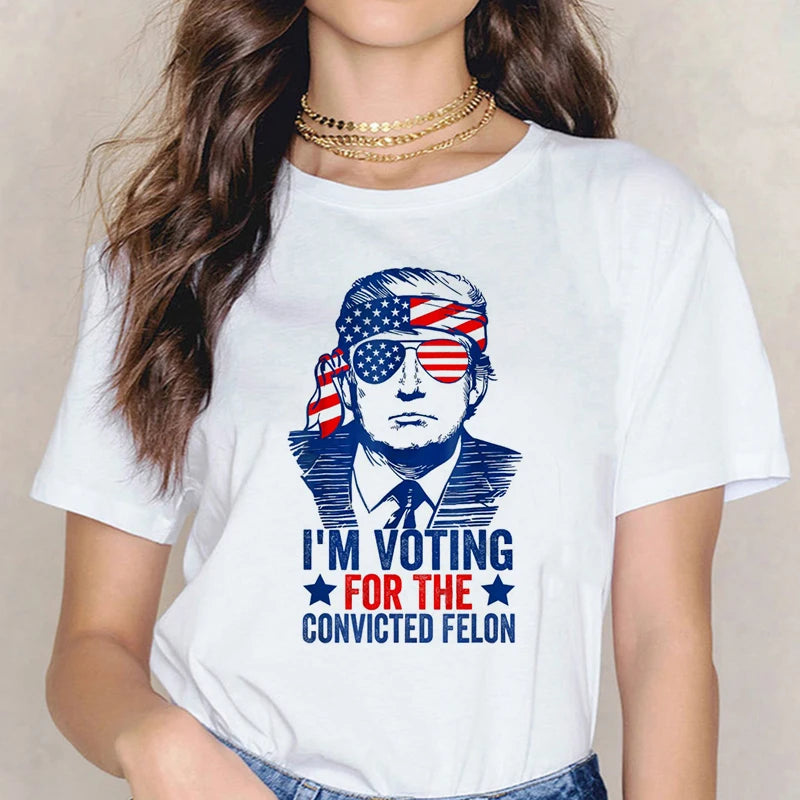 Camiseta gráfica de mercancía de Donald Trump 2024, camisetas Harajuku Y2k, camisetas góticas divertidas, camisetas de moda para mujer, ropa para mujer