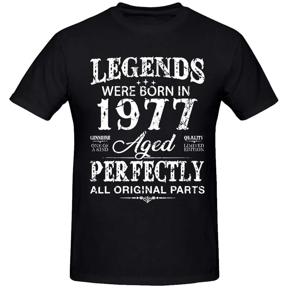 Vintage 1977 Lustiges 47 Jahre altes T-Shirt für Männer und Frauen zum 47. Geburtstag. Grafik-T-Shirt für Freund und Ehemann. Streetwear-Geschenke für den Sommer.