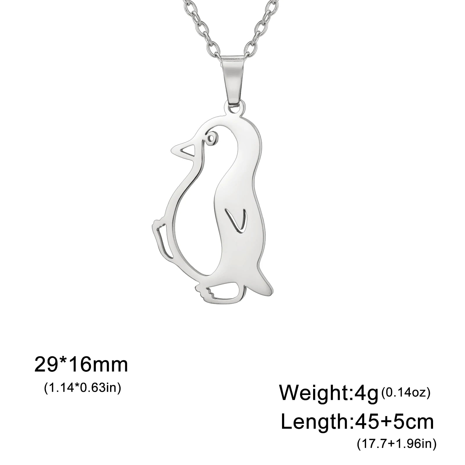 Dreamtimes Cute Penguin Pendant Necklace for Man Women Gift Stainless Steel Animal Chokers Pendant Necklace Trendy Jewelry