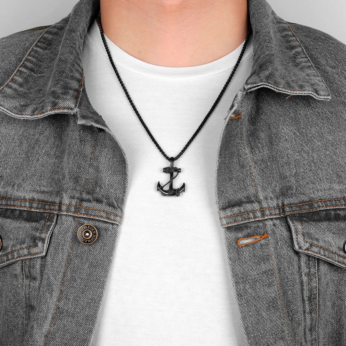 Sea Anchor Sailor Men Necklaces Chain 316L Stainless Steel Pendants Punk Rock Hiphop Rap for Male Boy Trendy Jewelry Best Gift