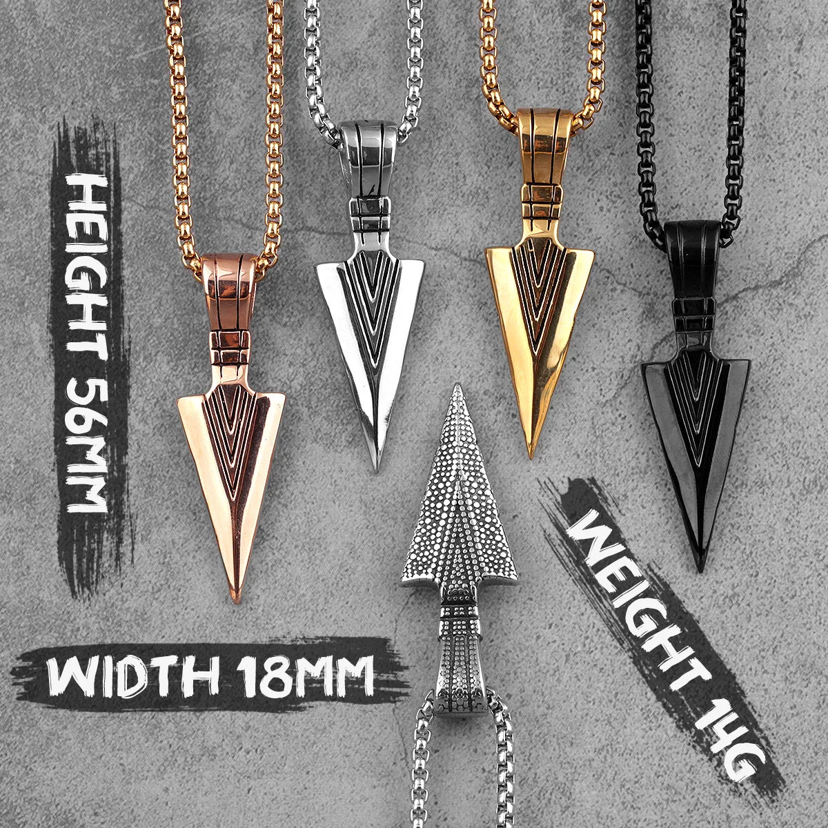 Spartan Spearhead Pendant Men Necklaces Sparta Warrior Chain Punk Rock for Boyfriend Male 316L Stainless Steel Jewelry Best Gift