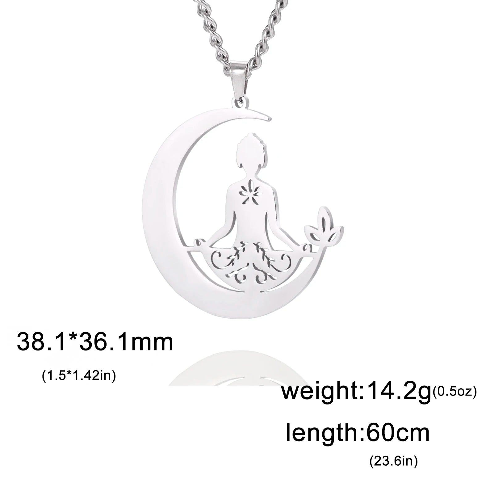 Dreamtimes 2023 Nouveau Collier Vintage Lune Pendentif Femme Acier Inoxydable Yoga Relaxation Sport Bijoux Cadeau