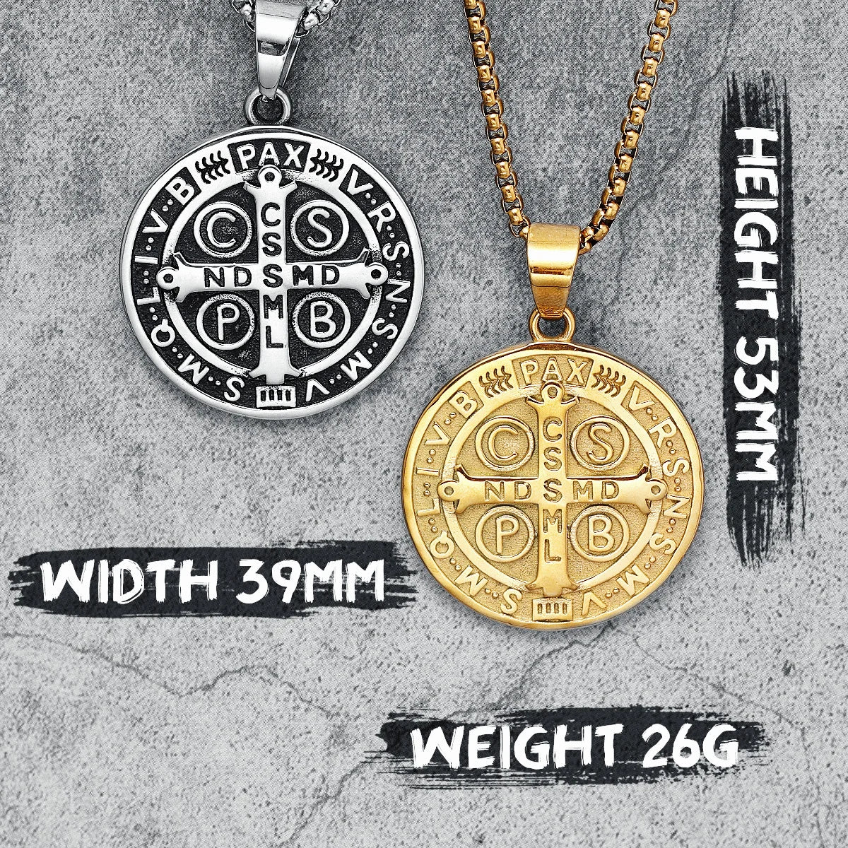 Exorcism Men Necklace CSPB Amulet 316L Stainless Steel Pendant Chain Religion Rock Punk Hip Hop for Male Jewelry Gift Wholesale