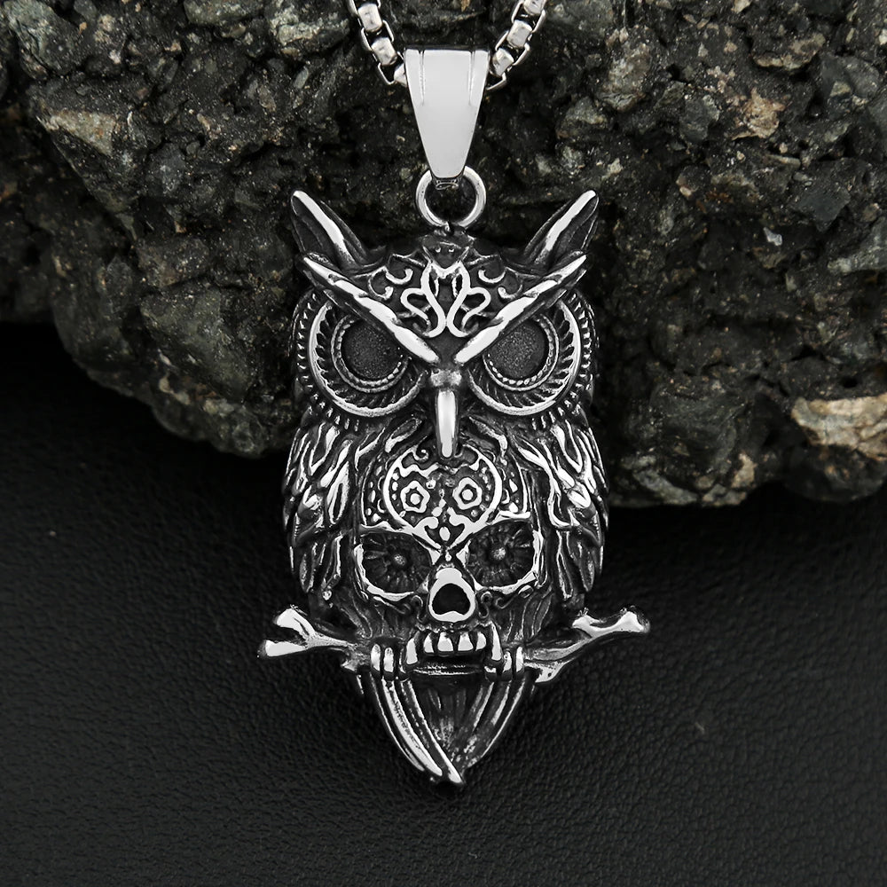 Collier avec pendentif punk vintage série animal pour hommes et femmes, mode gothique en acier inoxydable, fête, motard, bijoux cadeaux, livraison directe