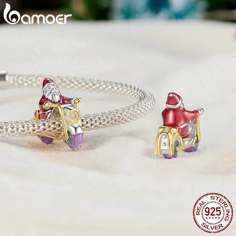 925 Sterling Silver Luminous Santa Claus Charm Christmas Tree Beads for Women Bracelet & Bangle DIY Christmas Gift - Madeinsea©