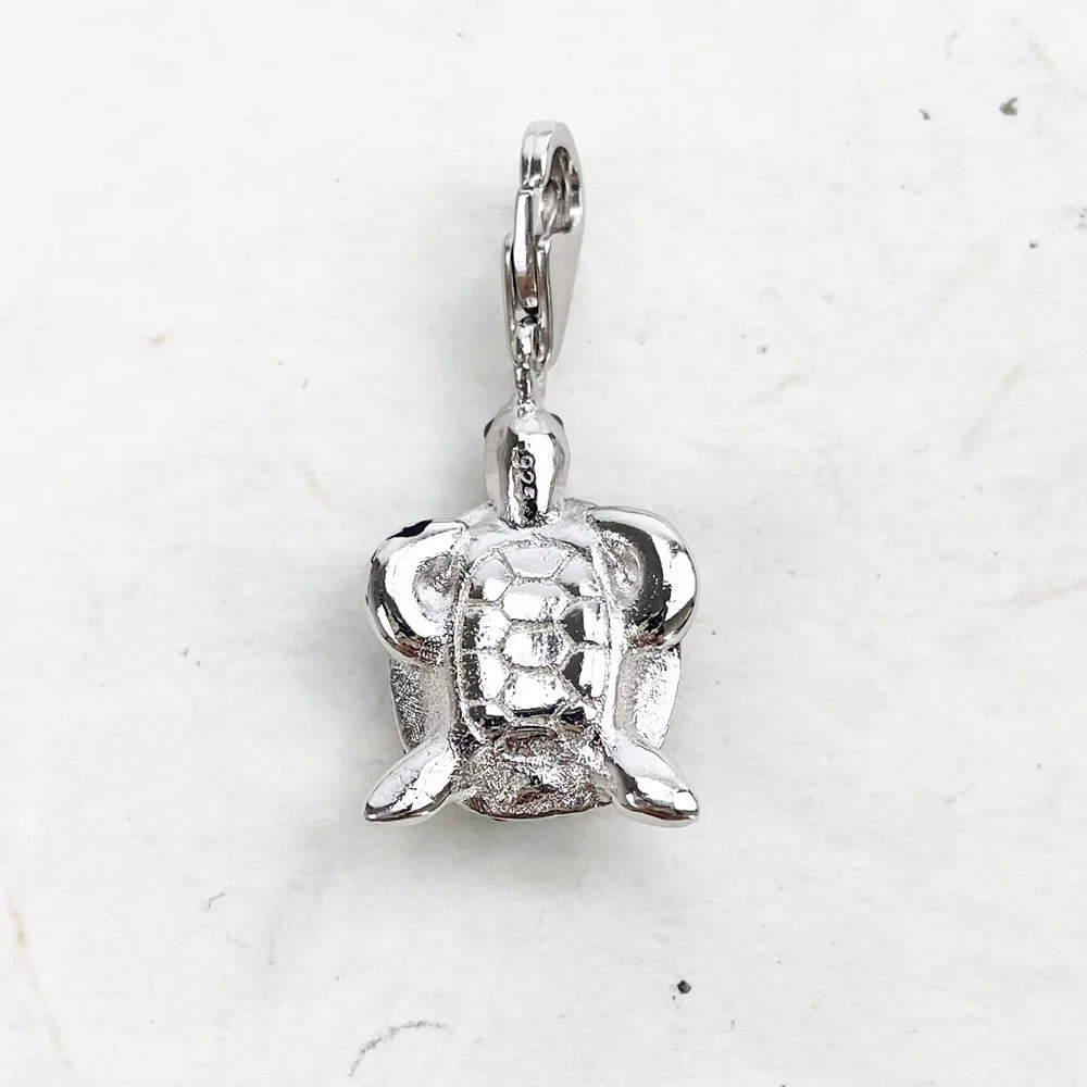 Charms Pendant Green Turtle Zircon Stones 925 Sterling Silver Jewelry Accessories Fit Bracelet Necklace Fine Bijoux Gift For Man