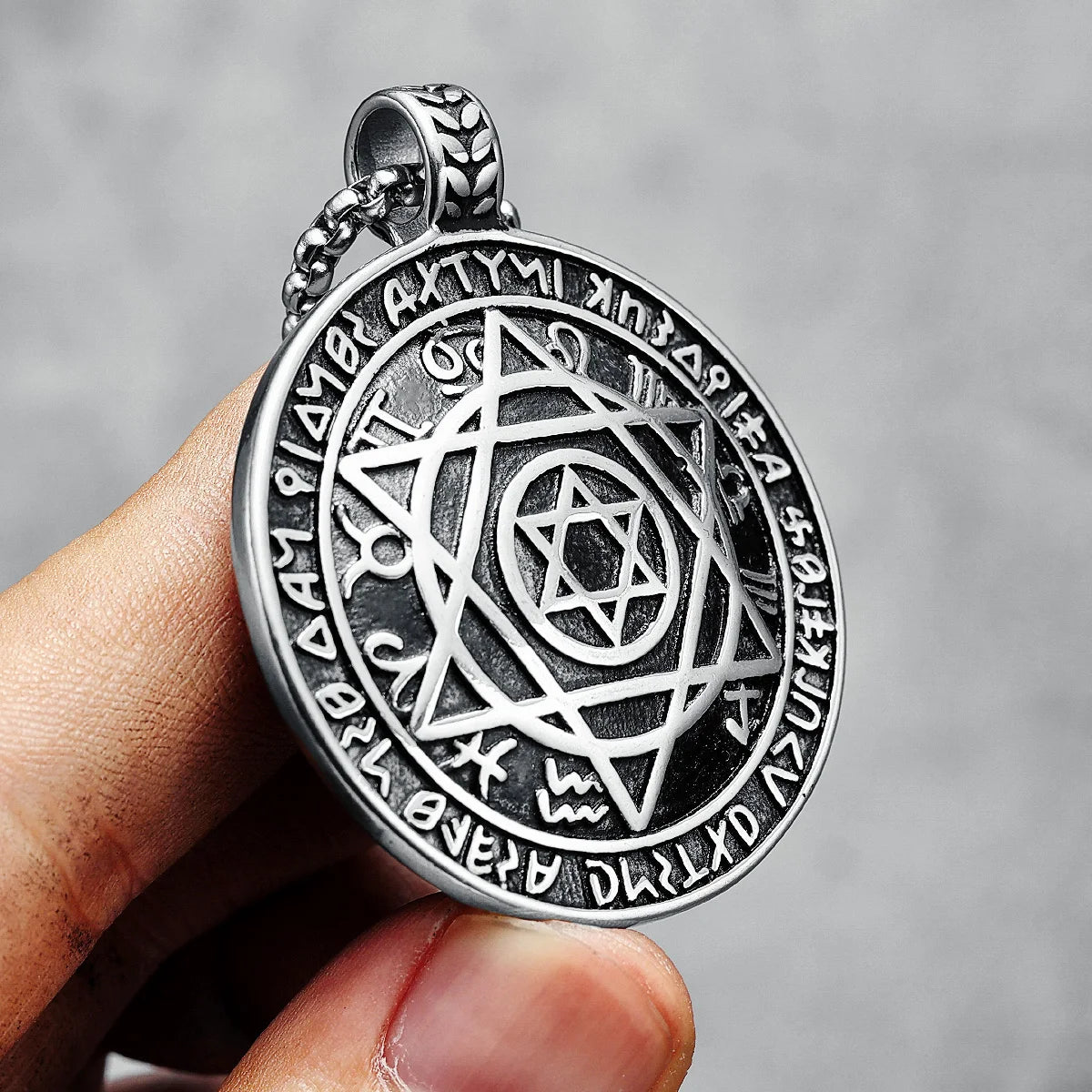 Hexagram Men Necklace Amulet 316L Stainless Steel Pendant Chain Religion Rock Punk Hip Hop for Male Jewelry Gift Dropshipping