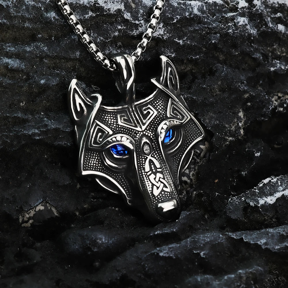 Celtic Wolf Head Accessories Viking Amulet Titanium Steel Pendant Nordic Stainless Steel Jewelry Wholesale Men's Pendant