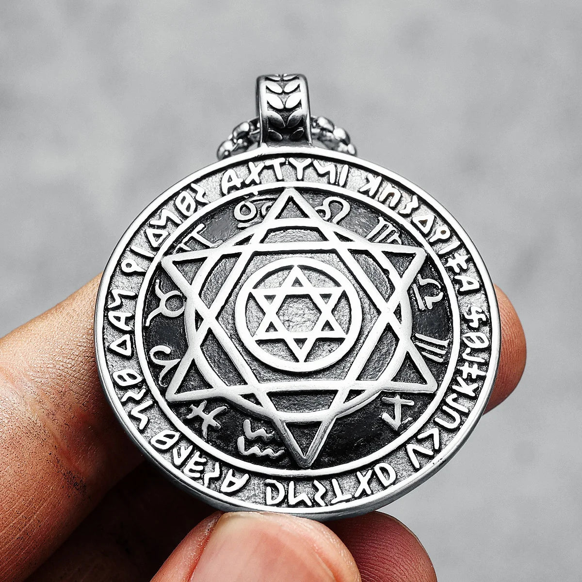 Hexagram Men Necklace Amulet 316L Stainless Steel Pendant Chain Religion Rock Punk Hip Hop for Male Jewelry Gift Dropshipping