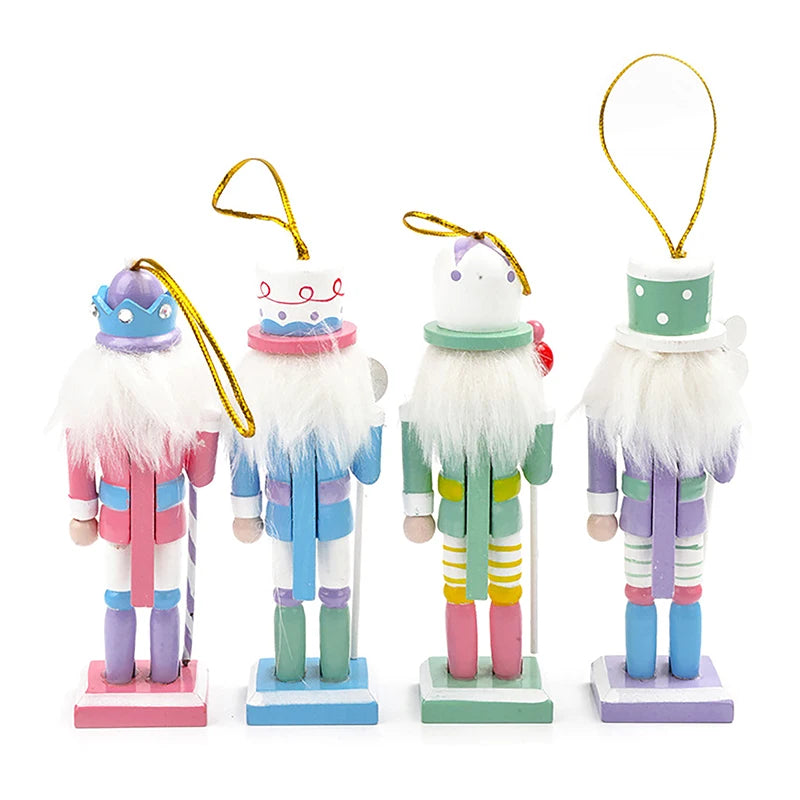 1pc 6/10/12/12.5cm Nutcracker Puppet Christmas Decor Flash Nutcracker Soldier Home Ornament