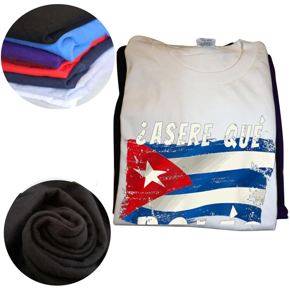 Camisetas con bandera cubana, divertidas frases de Cuba, saludos en español, camisetas gráficas de algodón, ropa de calle, manga corta, regalos de cumpleaños, camiseta de verano