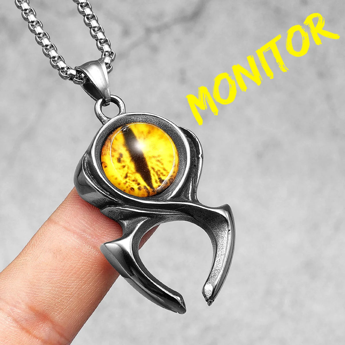 Monitor Necklace 316L Stainless Steel Mysterious Eye Pendant Gem Men Chain Punk Rock Hip Hop for Male Jewelry Gift Dropshipping