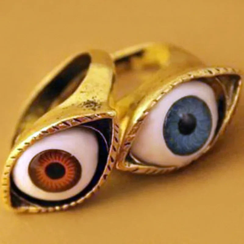 Punk Eyeball Rings for Men Women Unisex Evil Eye Vintage Halloween Jewelry Wholesale Exaggerated Gothic Rings Gift Кольца