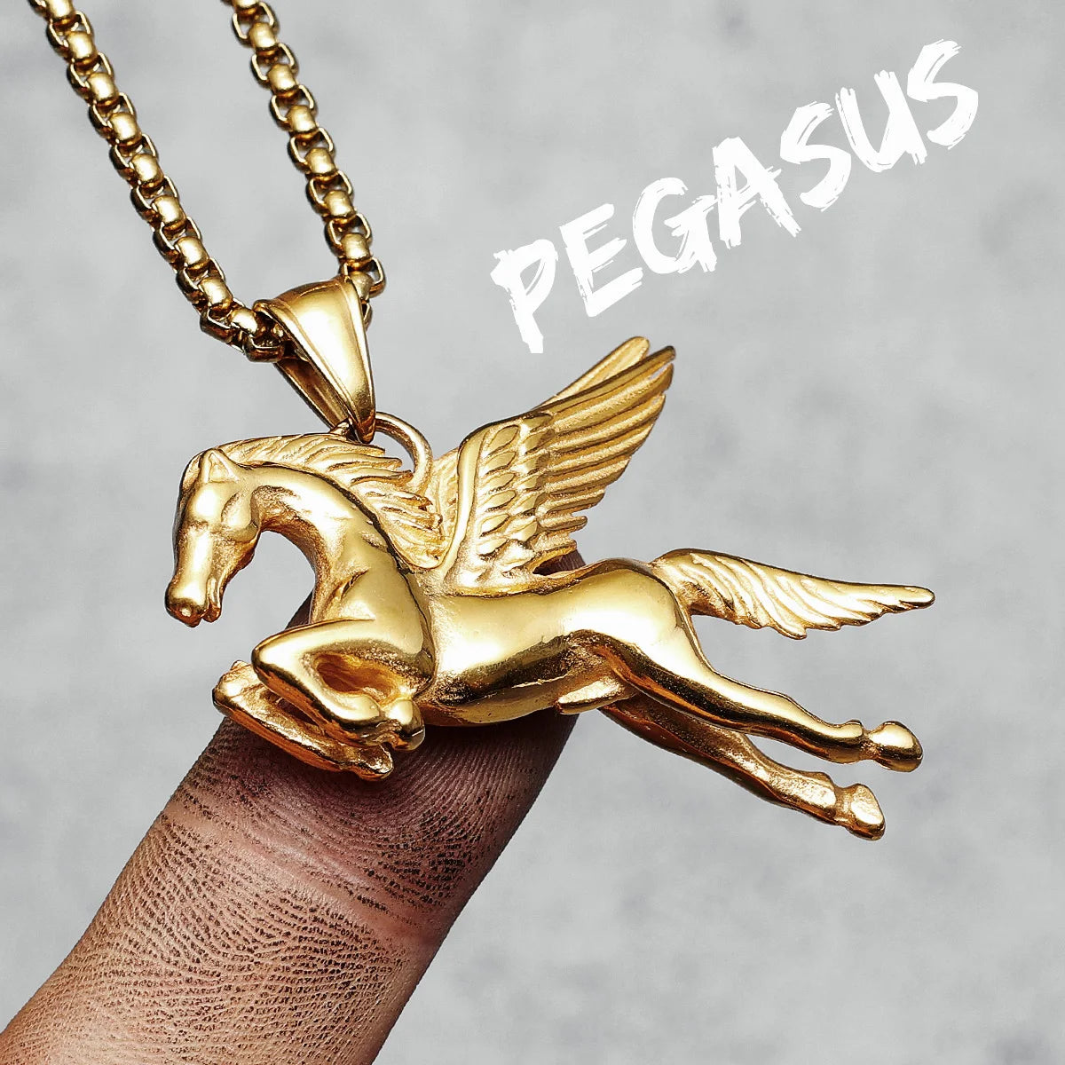 Pegasus Necklaces 316L Stainless Steel Angel Wings Horse Men Pendants Chain Rock Hip Hop Party for Friend Male Jewelry Best Gift